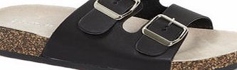 Bhs Black Double Buckle Comfort Sandals, black