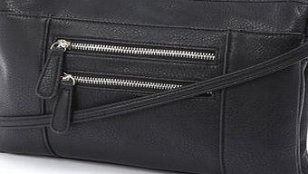 Bhs Black Double Zip Cross Body Bag, black 3126688513