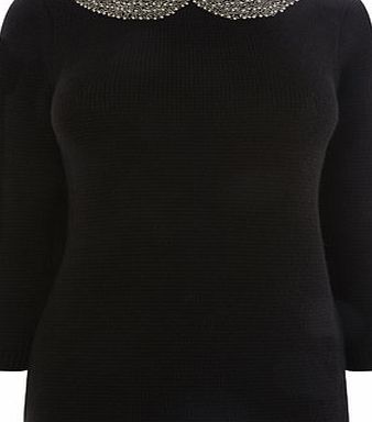 Bhs Black Embellished Collar Jumper, black 588388513