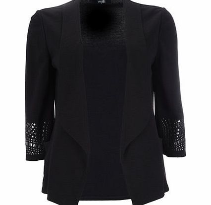 Bhs Black Embellished Cuff Jacket, black 12034868513