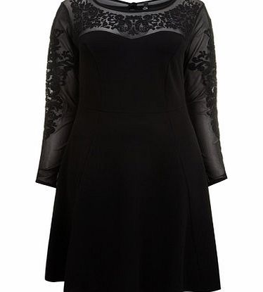 Bhs Black Embellished Skater Dress, black 12613078513