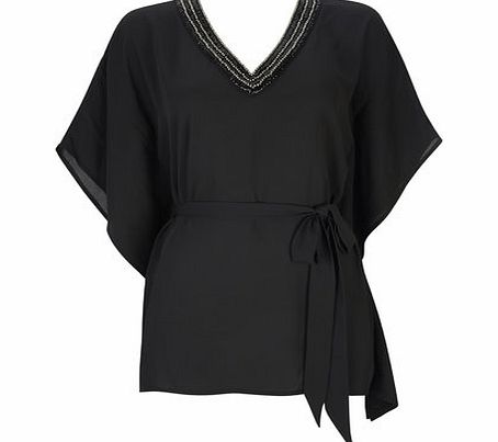 Bhs Black Embellished V-Neck Kaftan, black 12035368513