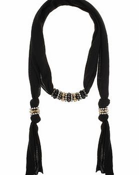 Bhs Black Facet Bead Ring Necklace, black 12177478513