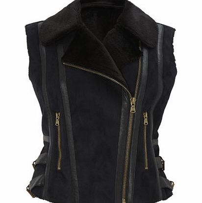 Bhs Black Faux Shearling Gilet, black 9853420137