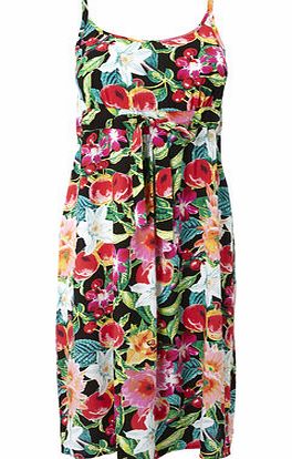 Bhs Black Floral Print Flippy Dress, black/multi