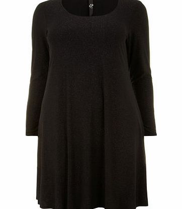 Bhs Black Glitter Swing Dress, black 12612238513