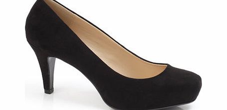Bhs Black Imitation Suede Twin Sean Court Shoes,