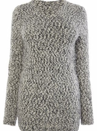 Bhs Black/Ivory Mixed Fluff Jumper, black/ivory
