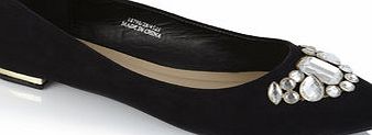Bhs Black Jewel Trim Point Flat Shoe, black 2845218513