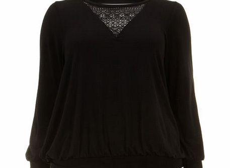 Bhs Black Lace Insert Top, black 12610718513