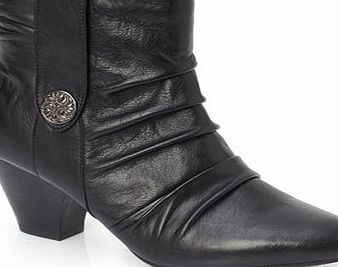 Bhs Black Leather Lotus Graphite Ankle Boot, black