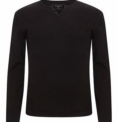 Bhs Black Long Sleeve Rib Top, Black BR54R02DBLK