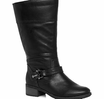 Bhs Black Metal Trim Riding Extra Wide Boots, black