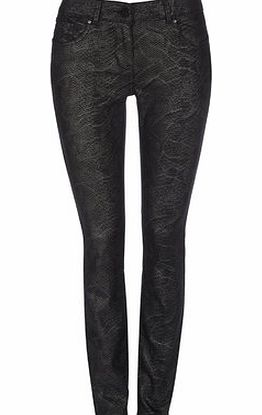 Bhs Black Metallic Snake Jean, black 12032428513