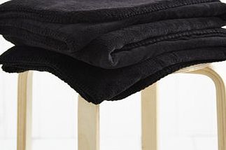 Bhs Black Microfleece Throw, black 1881815658