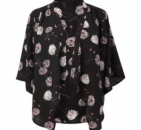Bhs Black/multi Dandelion Kimono, black/multi