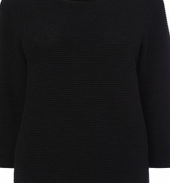 Bhs Black Ottoman Rib Jumper, black 587540137