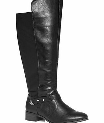 Bhs Black Over The Knee Extra Wide Boots, black