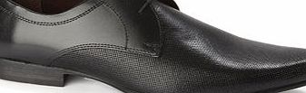Bhs Black Perforated Lace Up Formal Shoes, black