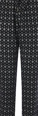 Bhs Black Petite Tile Print Tapered Trouser,