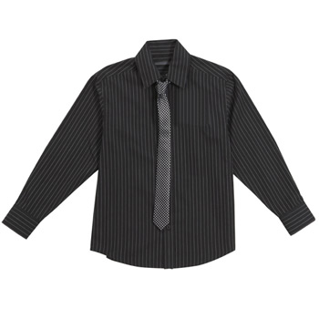 bhs Black pinstripe shirt and tie set