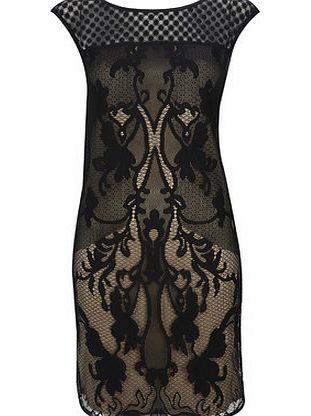 Bhs Black Placement Lace Dress, black 12034788513