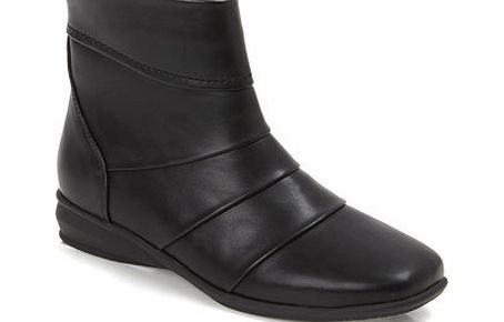 Bhs Black Pleat Flattie Boots, black 2844770137