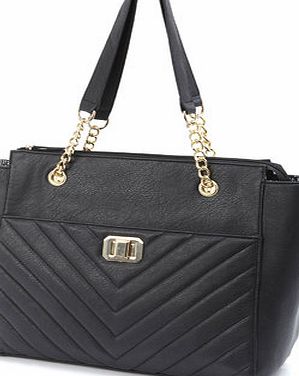 Bhs Black Quilted Chain Tote, black 3127108513