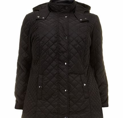 Bhs Black Quilted Hooded Coat, black 12610518513