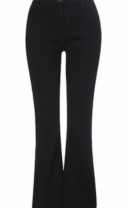 Black Regular Length Bootcut Jeans, solid black