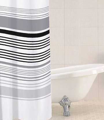 Bhs Black Sabichi horizontal stripe shower curtain,