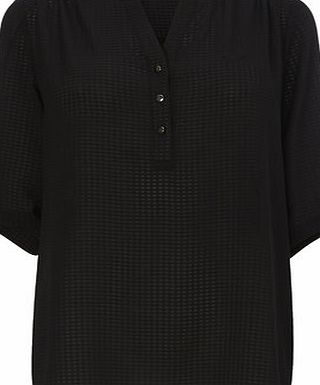Bhs Black Self Check Placket Shirt, black 8616968513