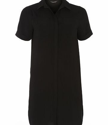 Bhs Black Short Sleeve Shirt Dress, black 19130848513