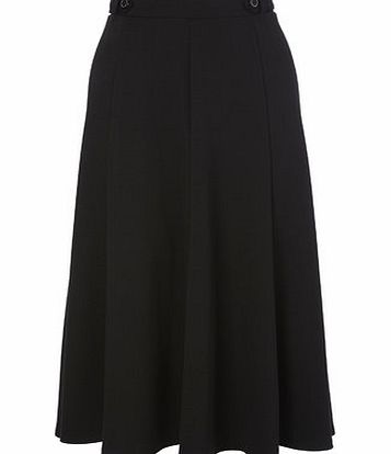 Bhs Black Side Tab Ponte Jersey Flared Skirt, black
