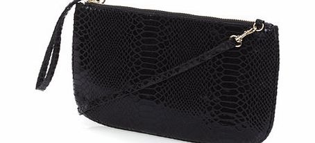 Black Simple Zip Clutch Bag, black 3126205658