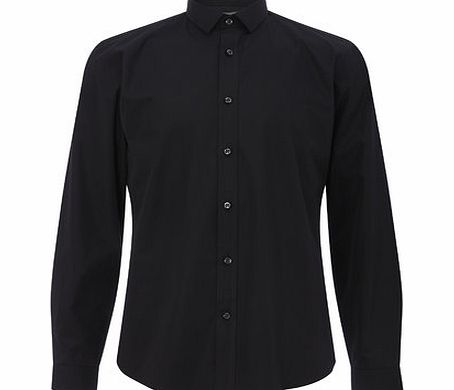 Bhs Black Slim Fit Shirt, Black BR66L03FBLK
