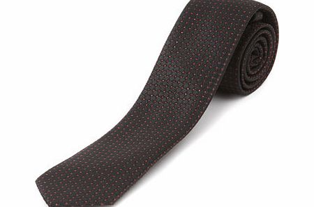 Bhs Black Slim Red Lurex Dot Tie, Black BR66D03FBLK