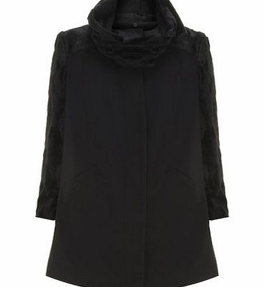 Bhs Black Snood Faux Fur Coat, black 12613218513