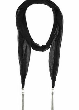 Bhs Black Sparkle Fabric Necklace, black 12176298513