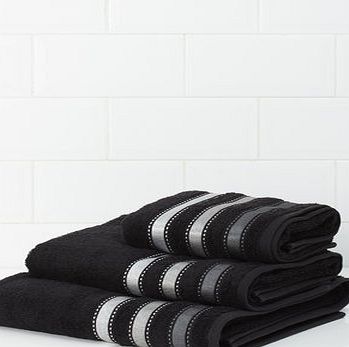 Bhs Black Stripe Weft Towels, black 1947198513