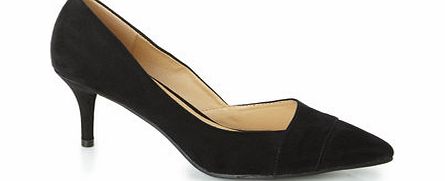 Bhs Black Suede Effect Asymetric Point Court, black