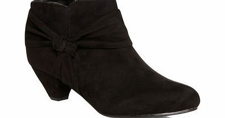 Bhs Black Suedette Knot Extra Wide Shoe Boots, black