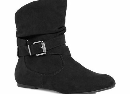 Bhs Black Suedette Shower Resistant Ankle Extra Wide
