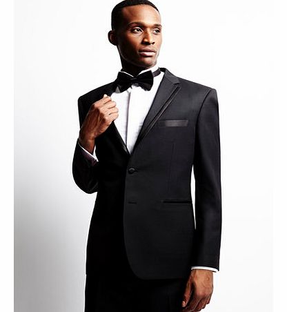 Bhs Black Tailored Fit Tuxedo Jacket with Wool,