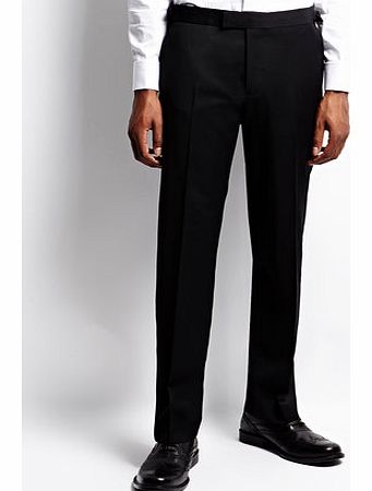 Bhs Black Tailored Fit Tuxedo Trousers with Wool,