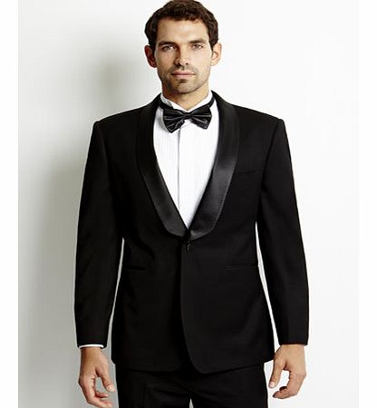 Bhs Black Tailored Satin Shawl Lapel Tuxedo Jacket,