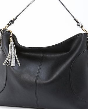 Bhs Black Tassel Trim Hobo, black 3126718513