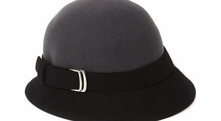 Bhs Black Two Tone Cloche Hat, black 6609568513