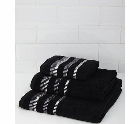 Bhs Black Weft Towel, black 1944208513