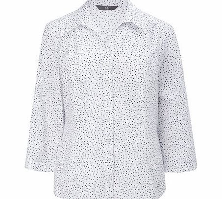 Bhs Black/white 3/4 Sleeve Shirt, black/white